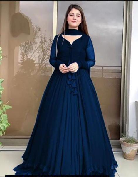 Women,s 3 Pcs Stitched Chiffon Beautiful Anarkali Maxi set😍Free Delivery