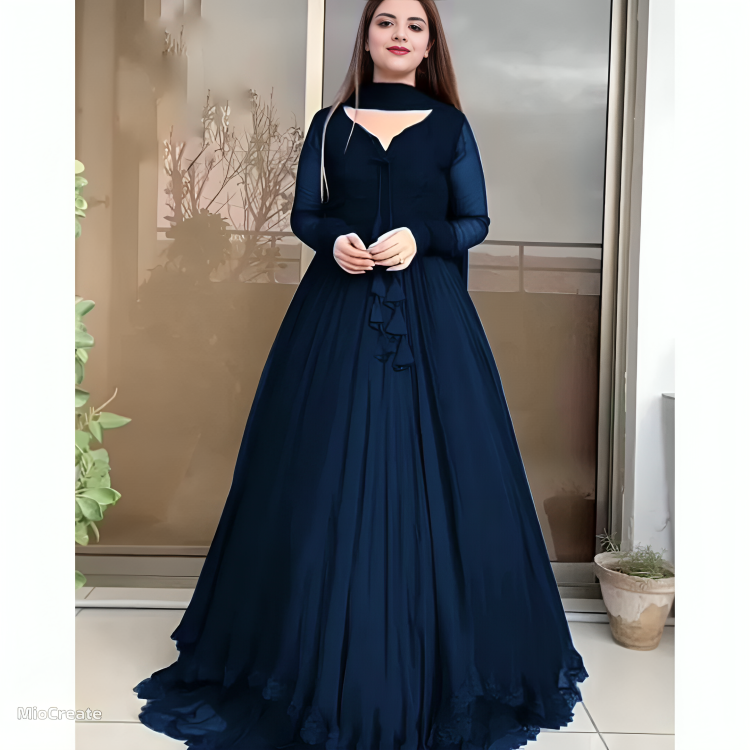 3-Piece Beautiful Flare Trendy Anarkali Maxi Set  😍*