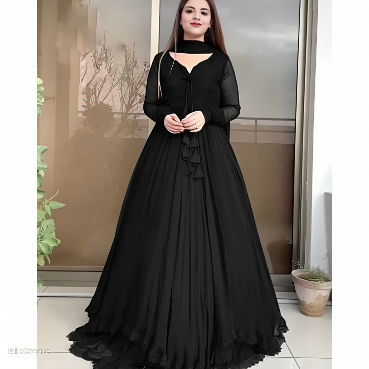 3-Piece Beautiful Flare Trendy Anarkali Maxi Set  😍*